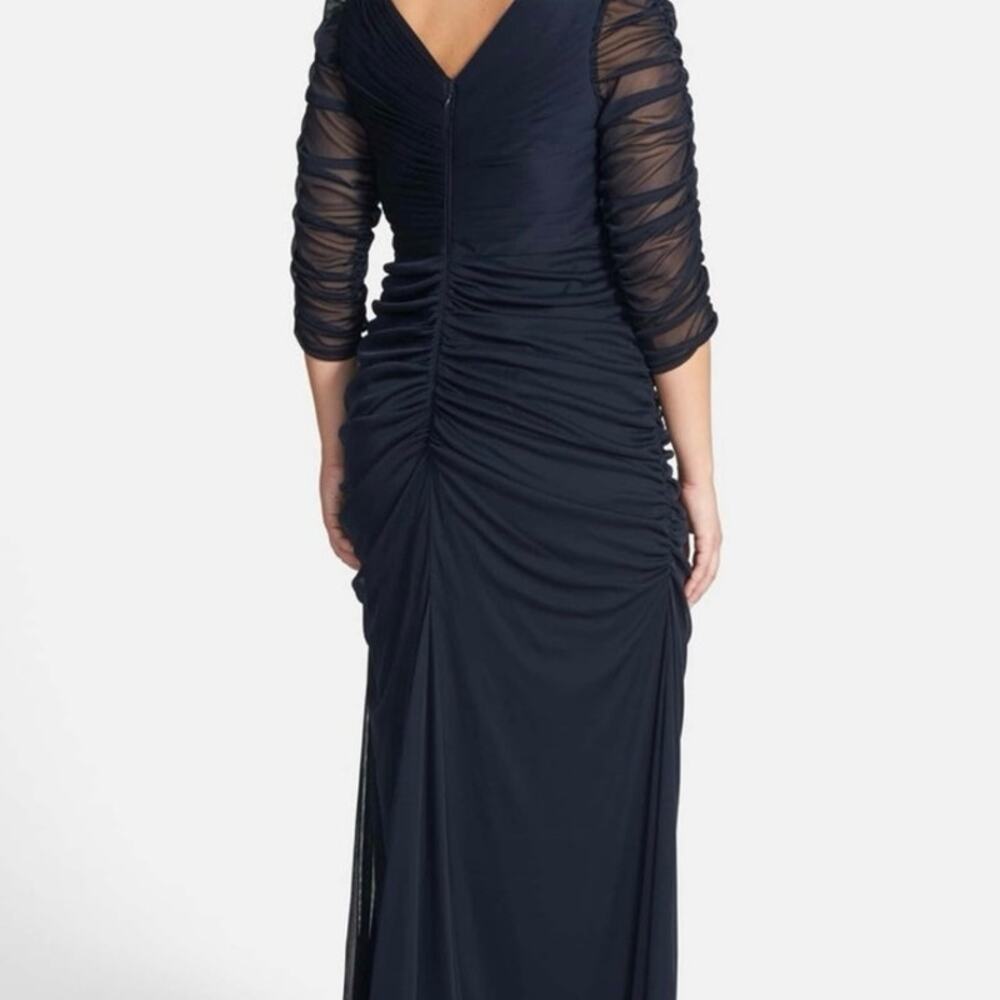 Adrianna Papell Ruched Chiffon Formal Maxi Dress‎ Size 4 - Picture 3 of 14